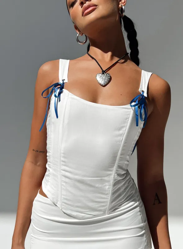 Vineyard Corset Top White sold by Princess Polly