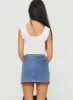 Domino Mini Skirt Mid Blue Denim sold by Princess Polly