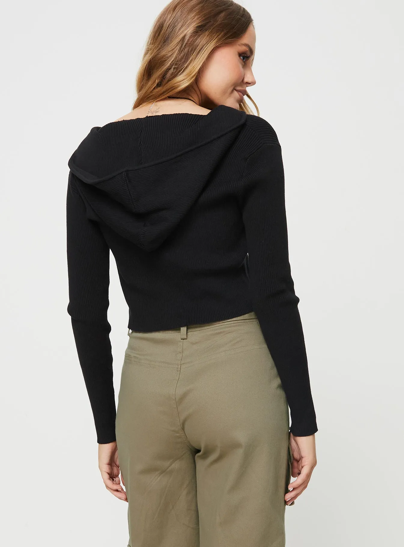 Cher Zip Up Knit Sweater Black sold by Princess Polly product image thumbnail 5