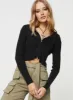 Cher Zip Up Knit Sweater Black sold by Princess Polly