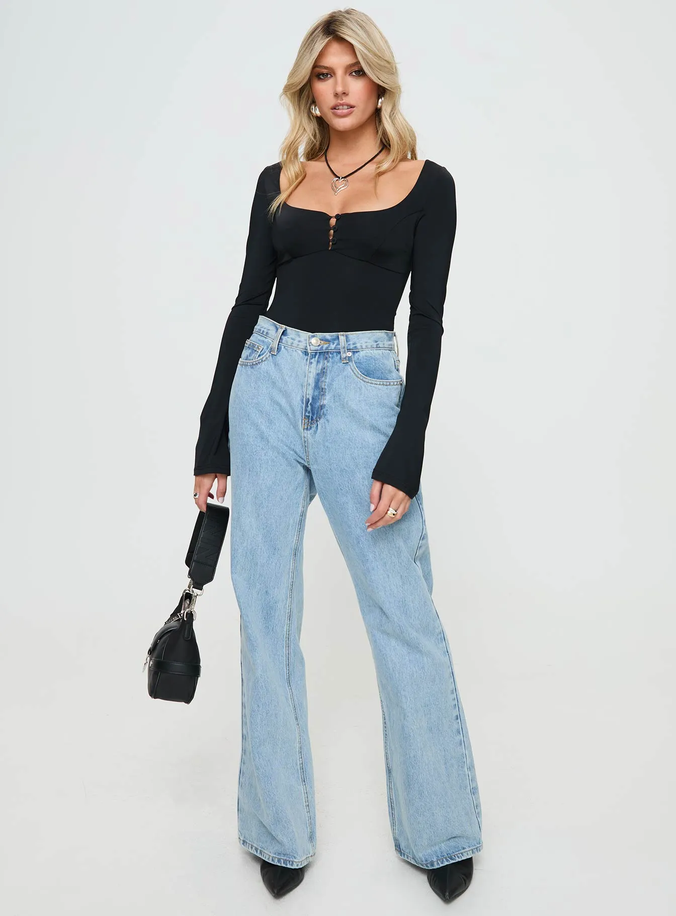 Kirsta Long Sleeve Bodysuit Black sold by Princess Polly product image thumbnail 3