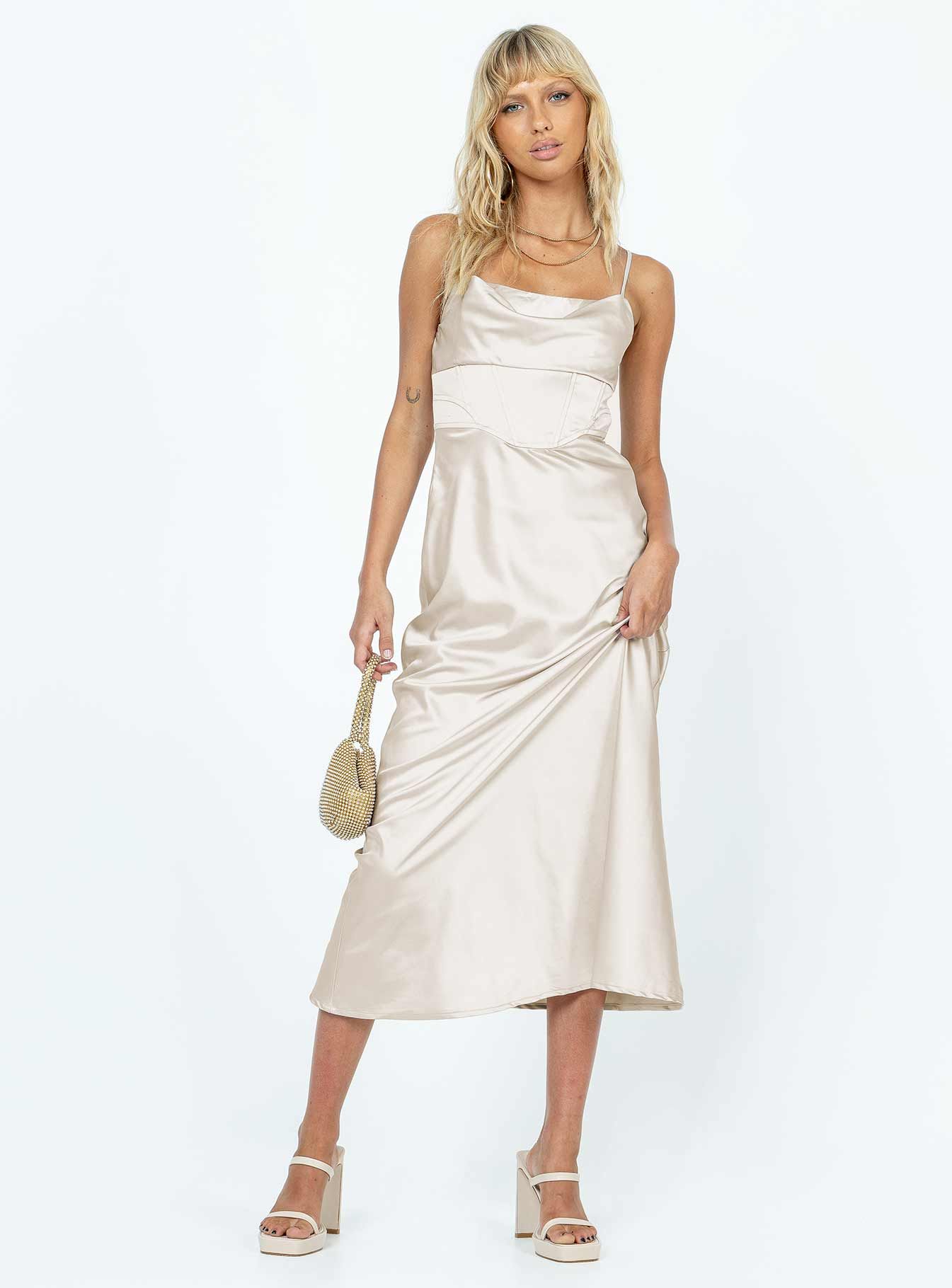 Perrie Midi Dress Cream sold by Princess Polly product image thumbnail 3