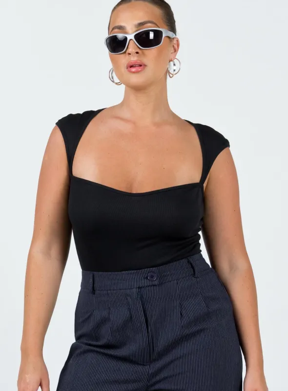 Halia Bodysuit Black sold by Princess Polly
