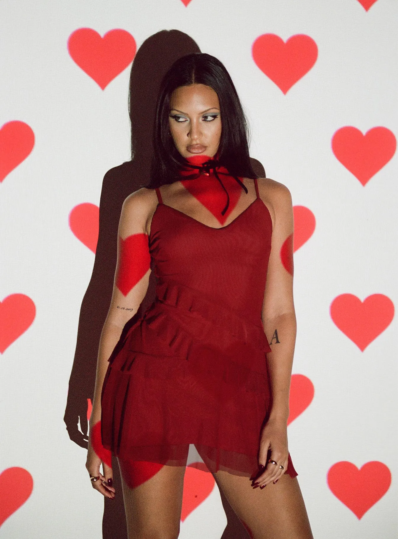 Meliodas Ruffle Mini Dress Red sold by Princess Polly product image thumbnail 2