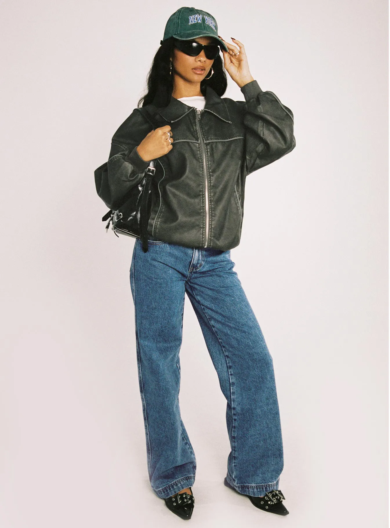 Jankins Low Rise Straight Leg Jeans Mid Wash sold by Princess Polly