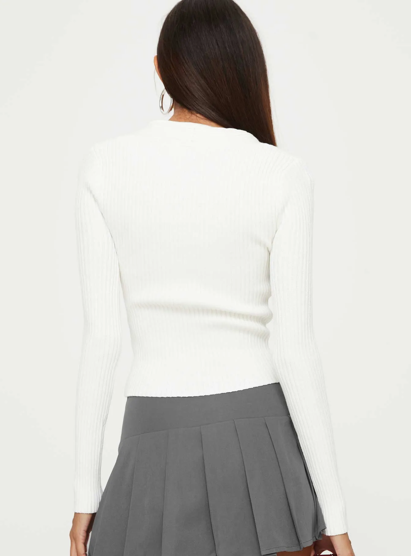 Gleeson Square Neck Long Sleeve Top White sold by Princess Polly product image thumbnail 5
