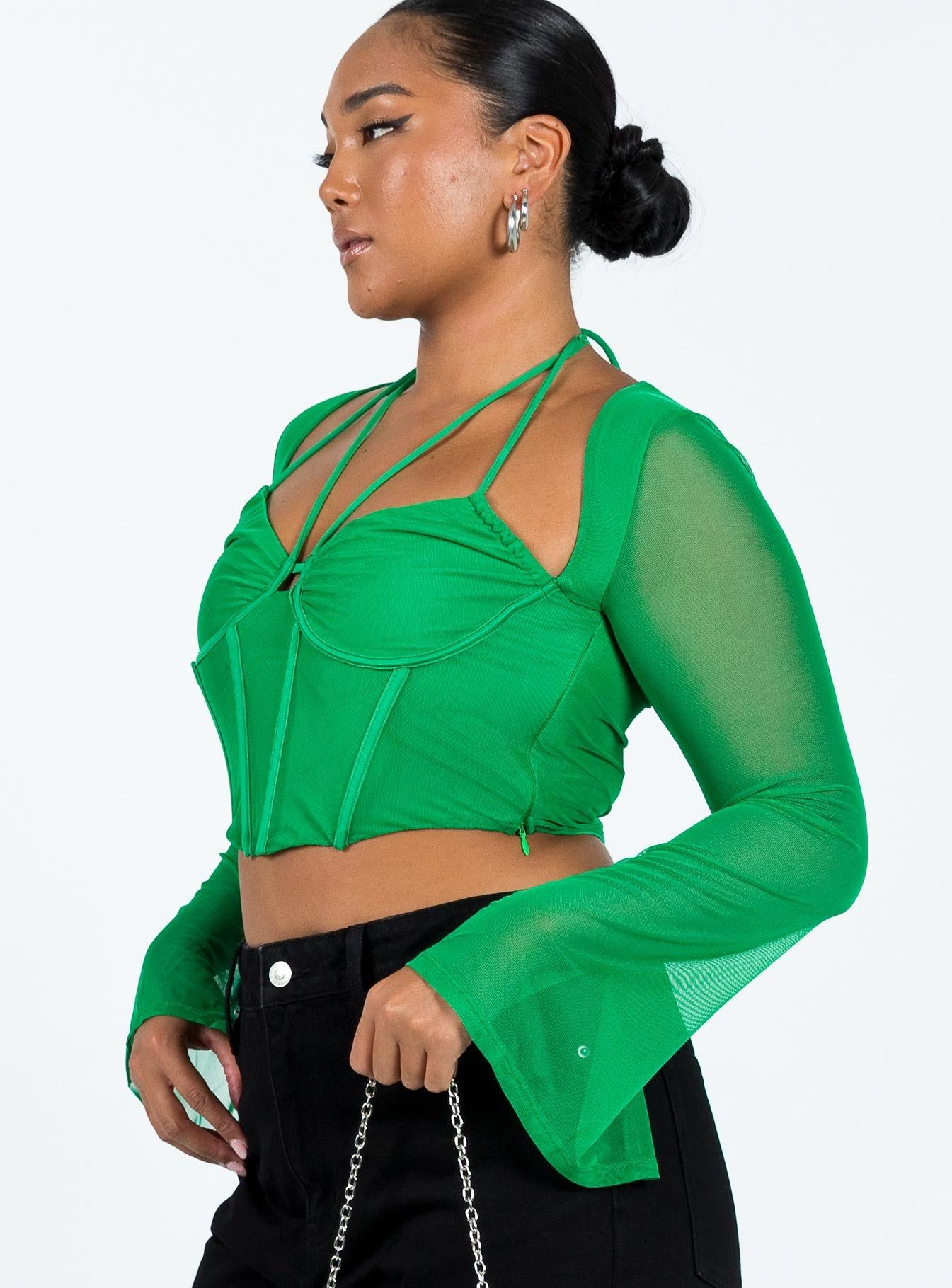 Stimpson Long Sleeve Top Green sold by Princess Polly product image thumbnail 4