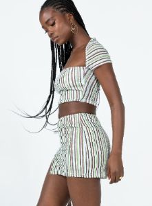 Anni Stripe Mini Skirt Multi sold by Princess Polly