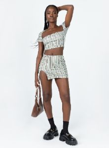 Anni Stripe Mini Skirt Multi sold by Princess Polly