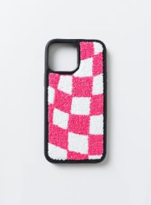 Avenue Check Textured iPhone Case Pink / White sold by Princess Polly