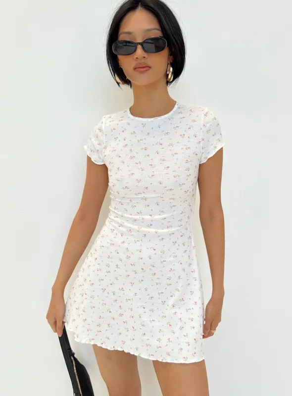 Patton Mini Dress White Floral sold by Princess Polly