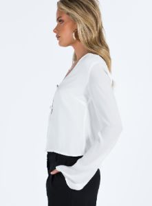 Carmaine Long Sleeve Top White sold by Princess Polly
