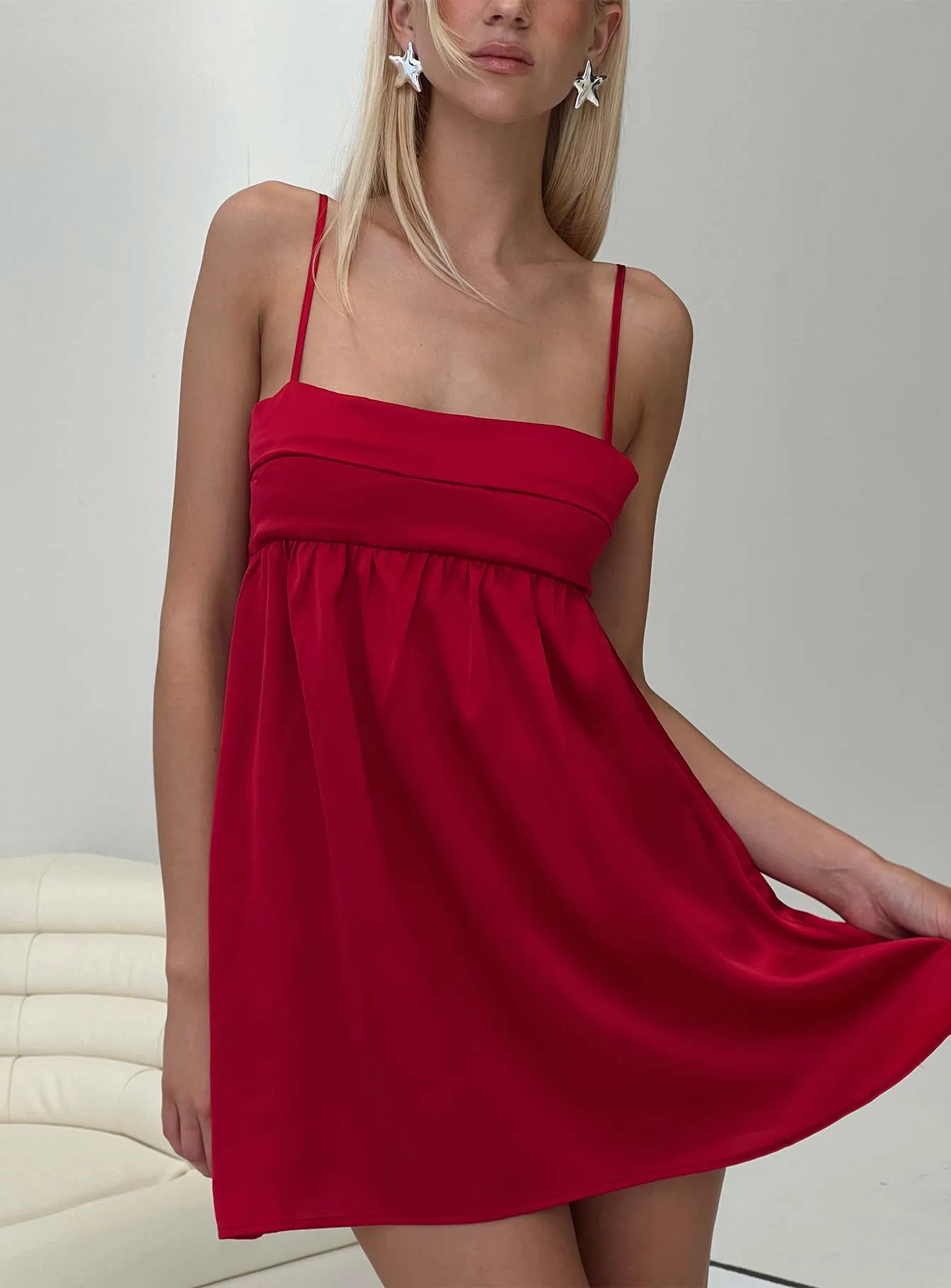 Ortega Mini Dress Red sold by Princess Polly