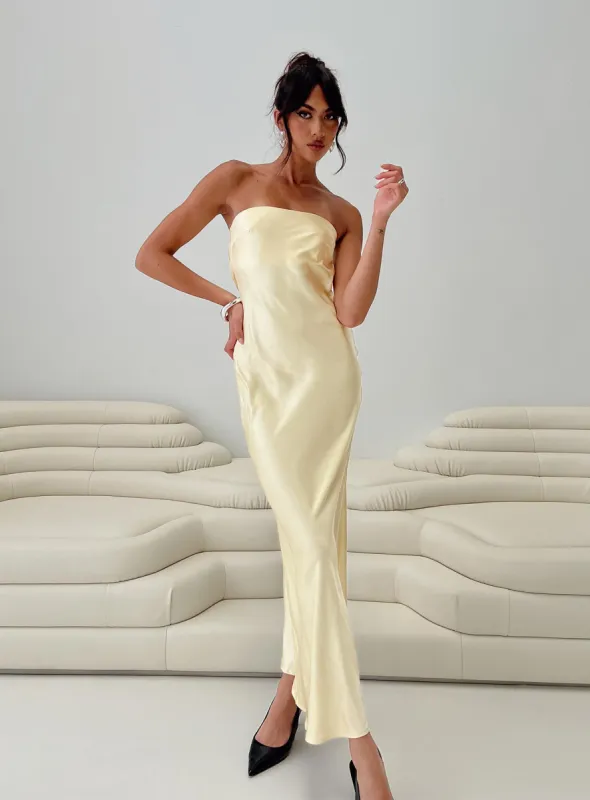 Haley Maxi Dress Yellow sold by Princess Polly