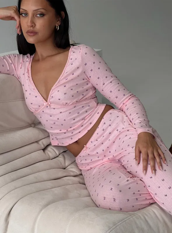 Blueberry Muffin Sleep Set Pink sold by Princess Polly