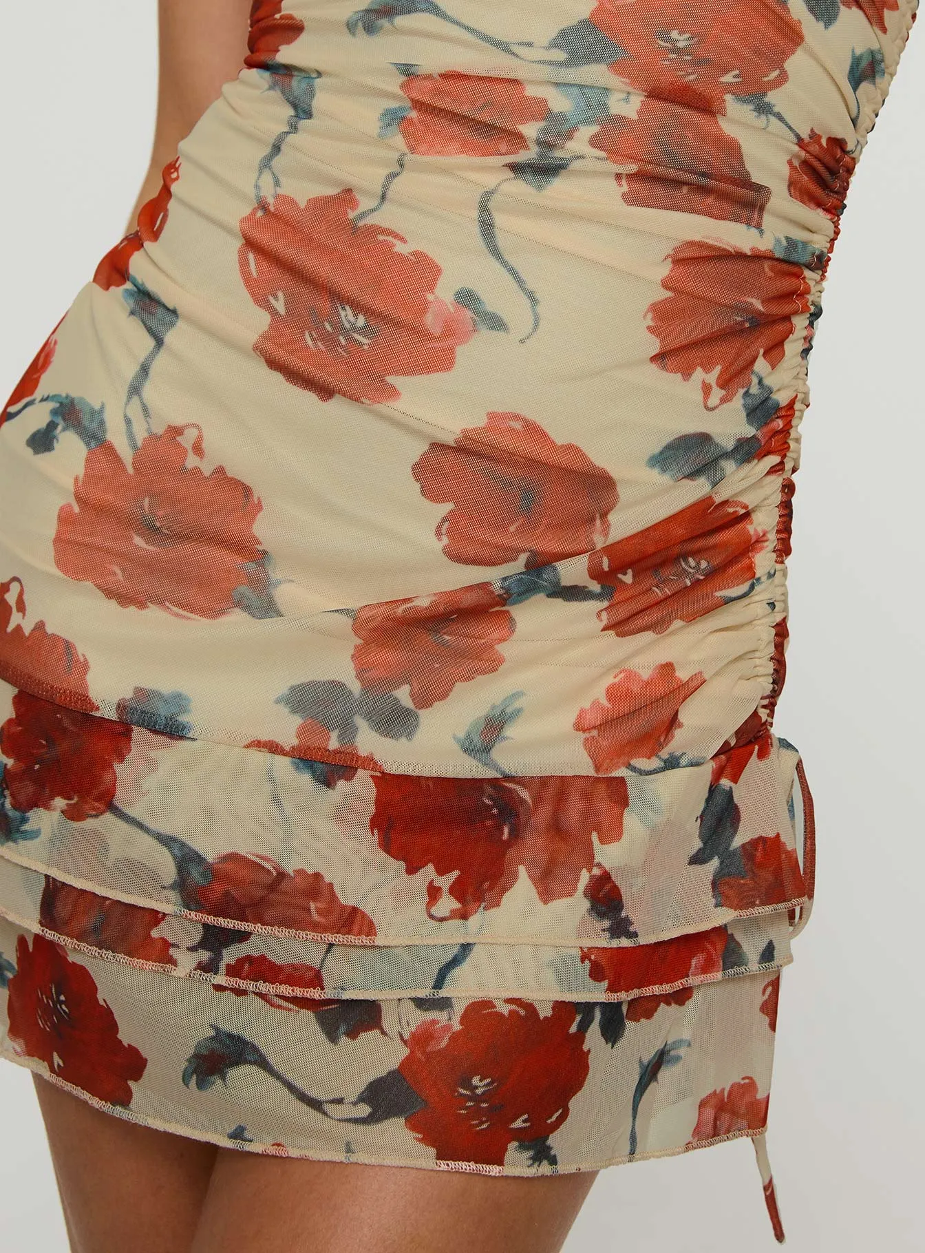 Dimitrios Strapless Mini Dress Yellow / Red Floral sold by Princess Polly product image thumbnail 5