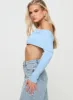 Hardele Off The Shoulder Top Blue sold by Princess Polly