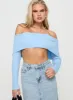 Hardele Off The Shoulder Top Blue sold by Princess Polly