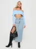Hardele Off The Shoulder Top Blue sold by Princess Polly