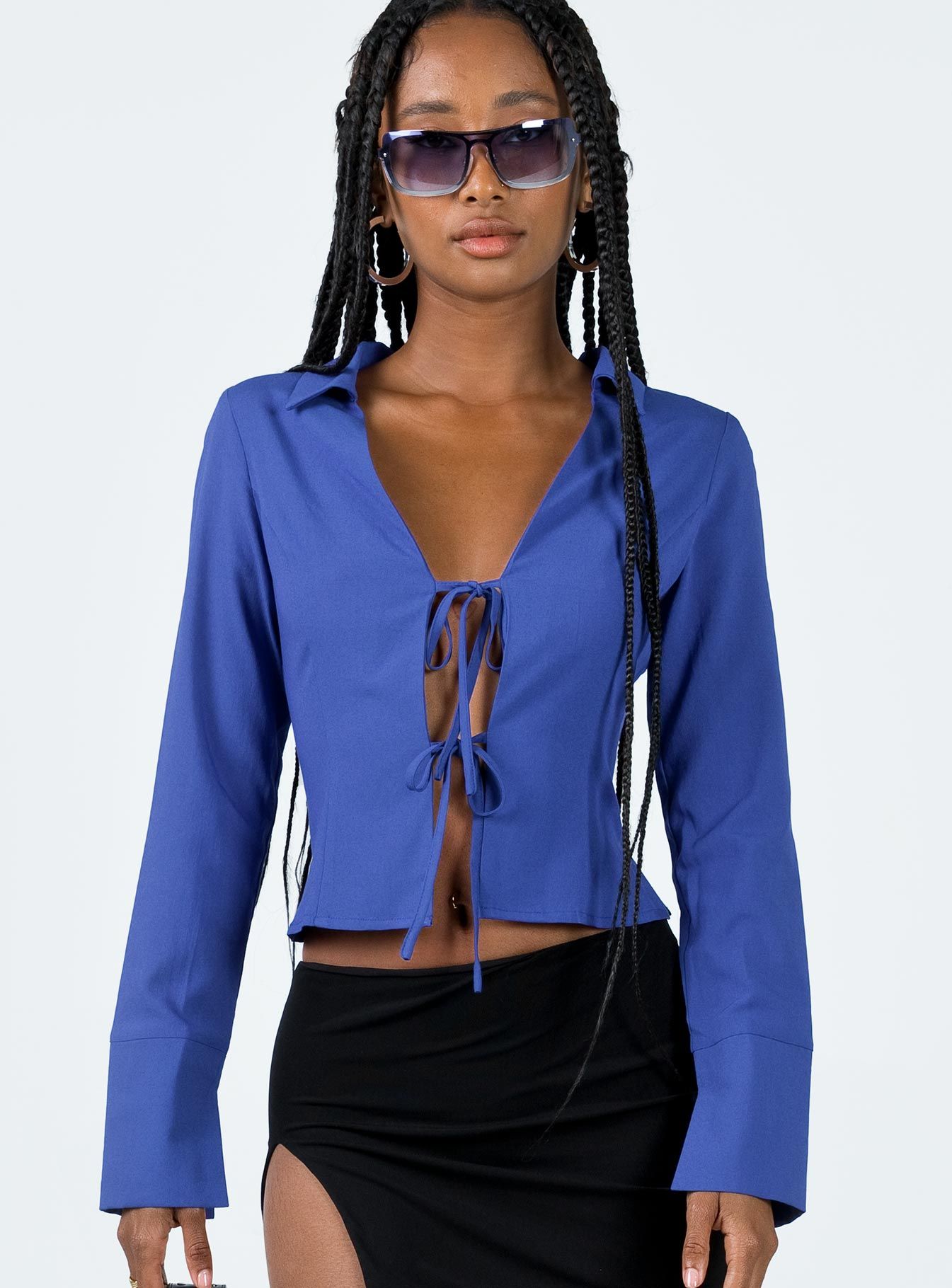 Lida Long Sleeve Top Blue sold by Princess Polly product image thumbnail 2