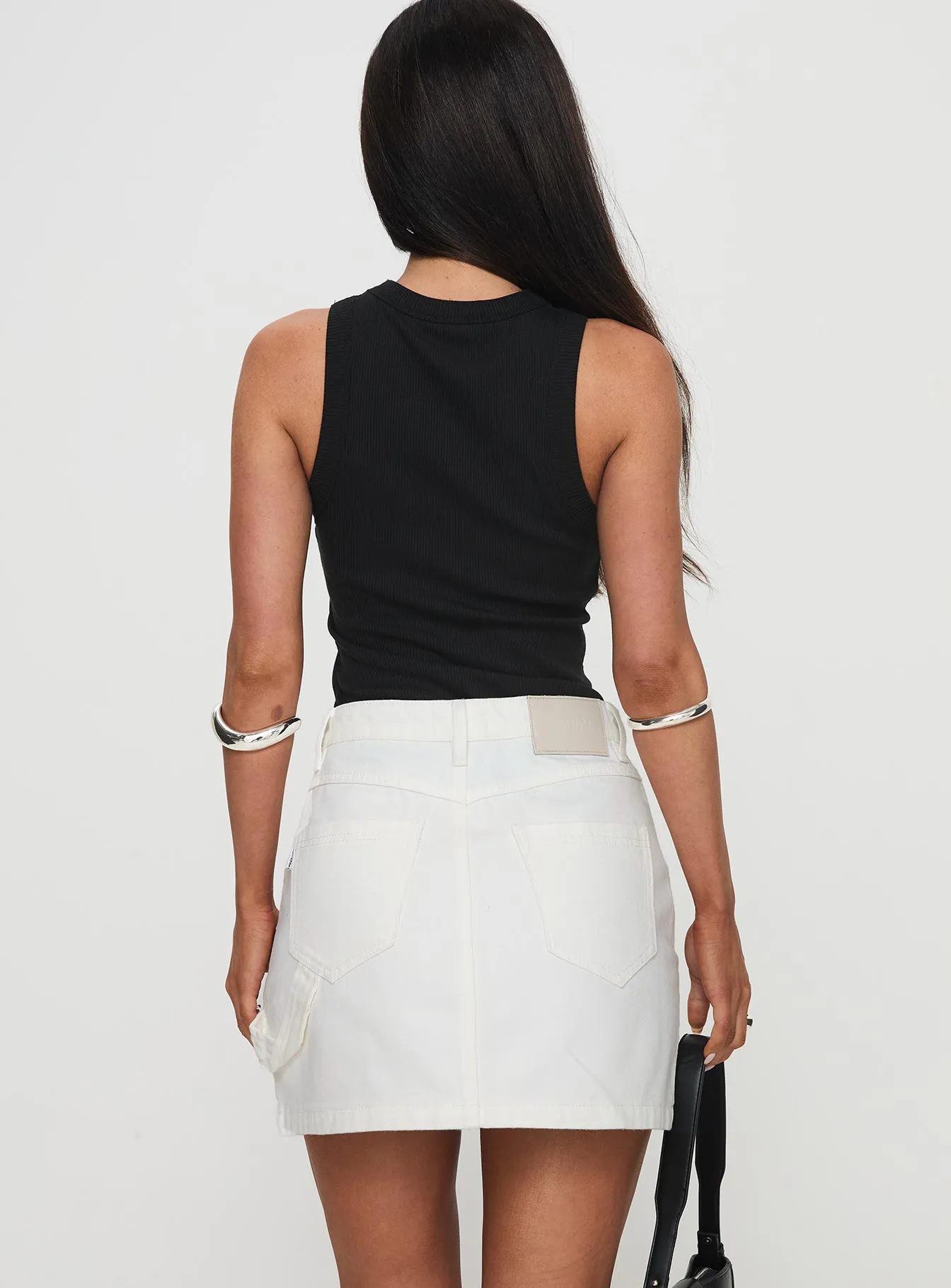 Chillders Denim Mini Skirt White sold by Princess Polly product image thumbnail 5