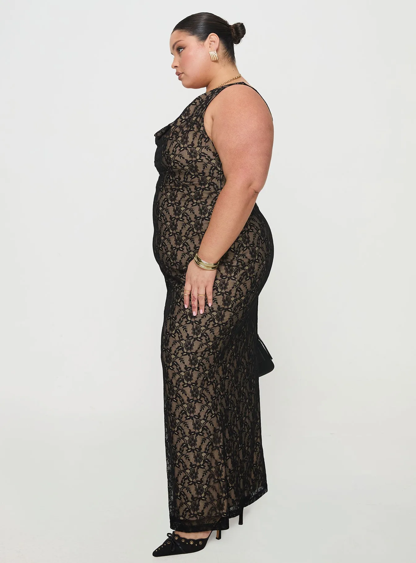 Romani Lace Maxi Dress Black Curve sold by Princess Polly product image thumbnail 3