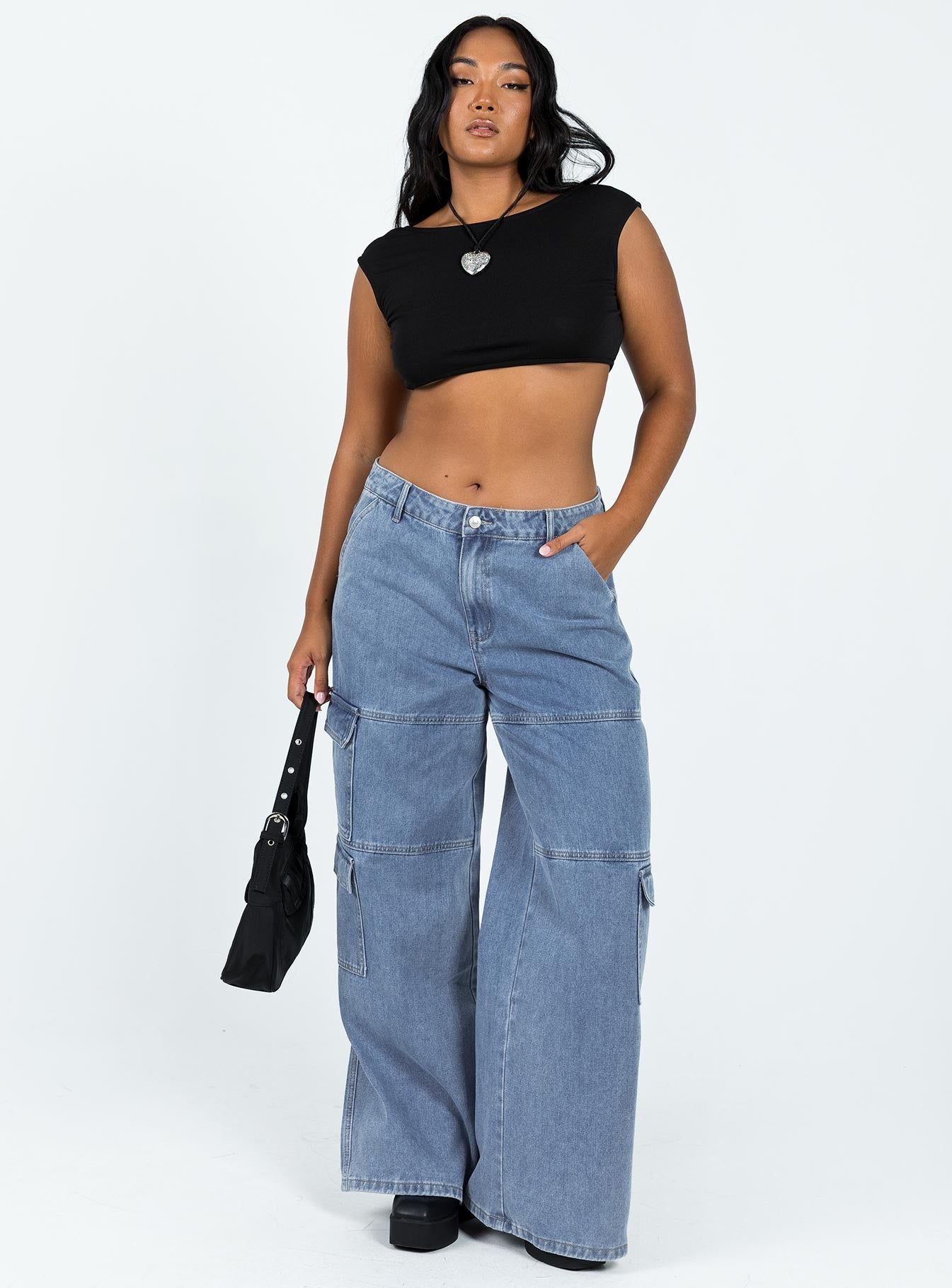 Pasadena Crop Top Black sold by Princess Polly product image thumbnail 3