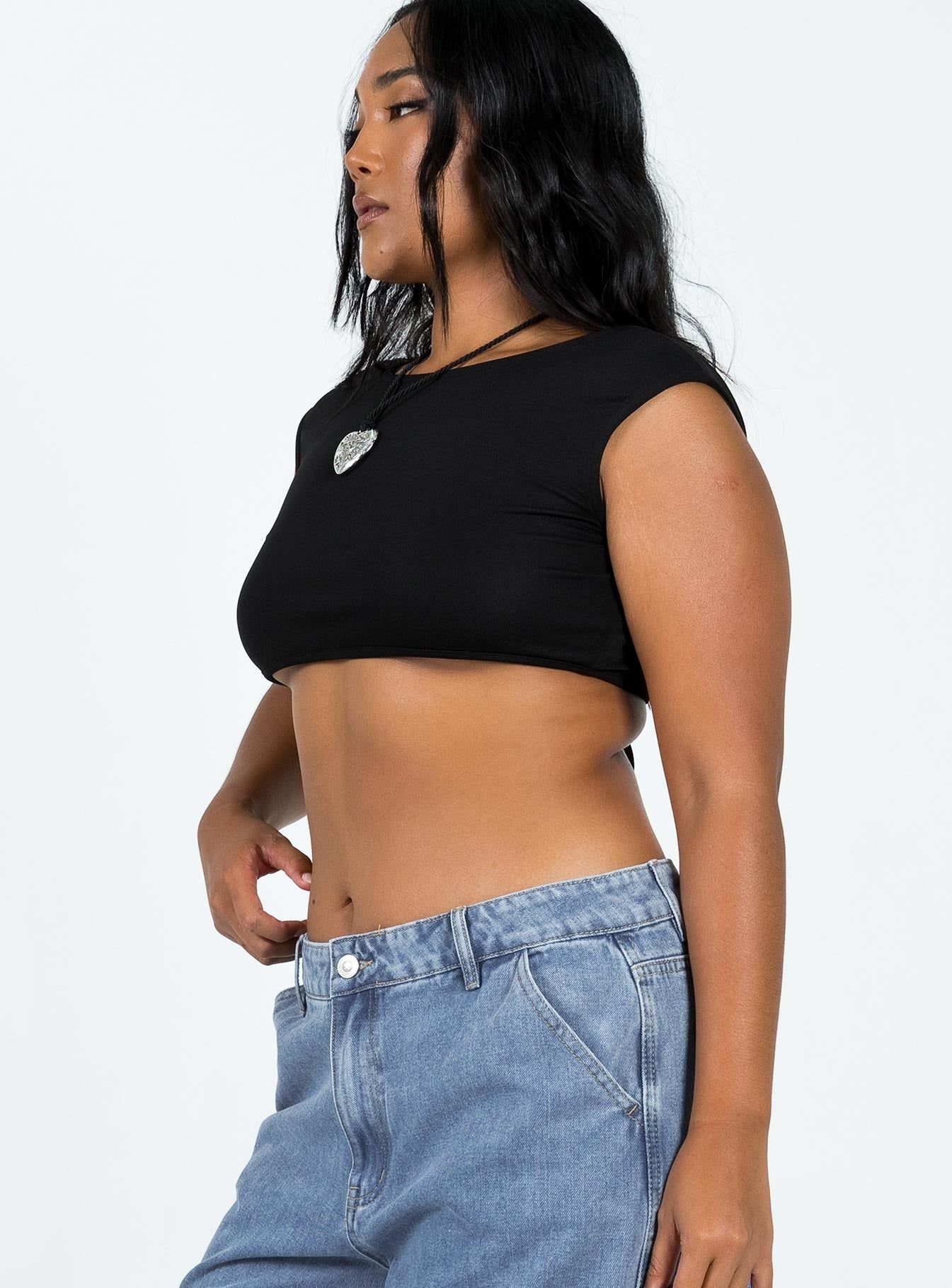 Pasadena Crop Top Black sold by Princess Polly product image thumbnail 4