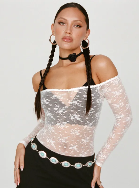 Mademoiselle Bodysuit White sold by Princess Polly