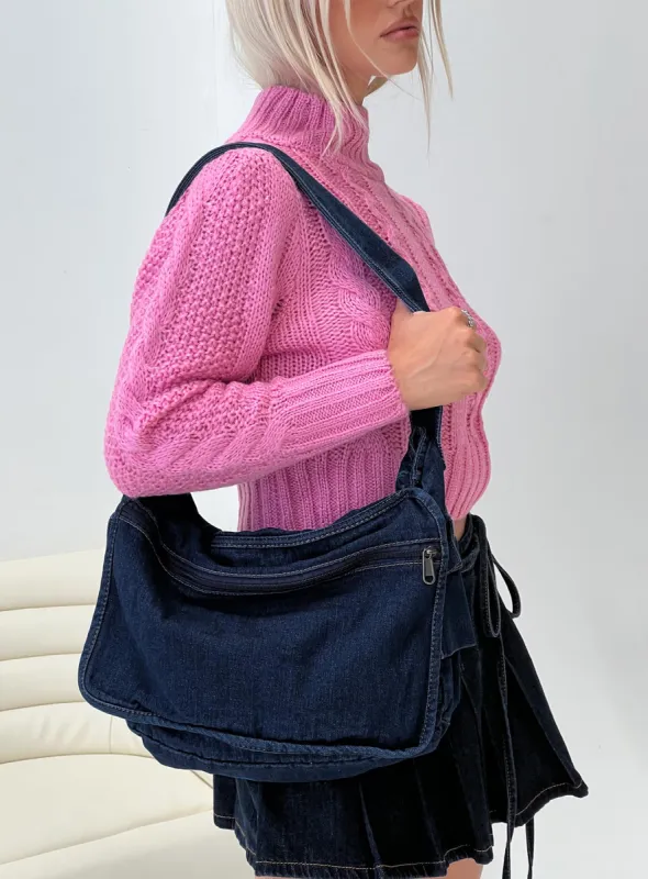 Airdrie Crossbody Bag Dark Wash Denim sold by Princess Polly