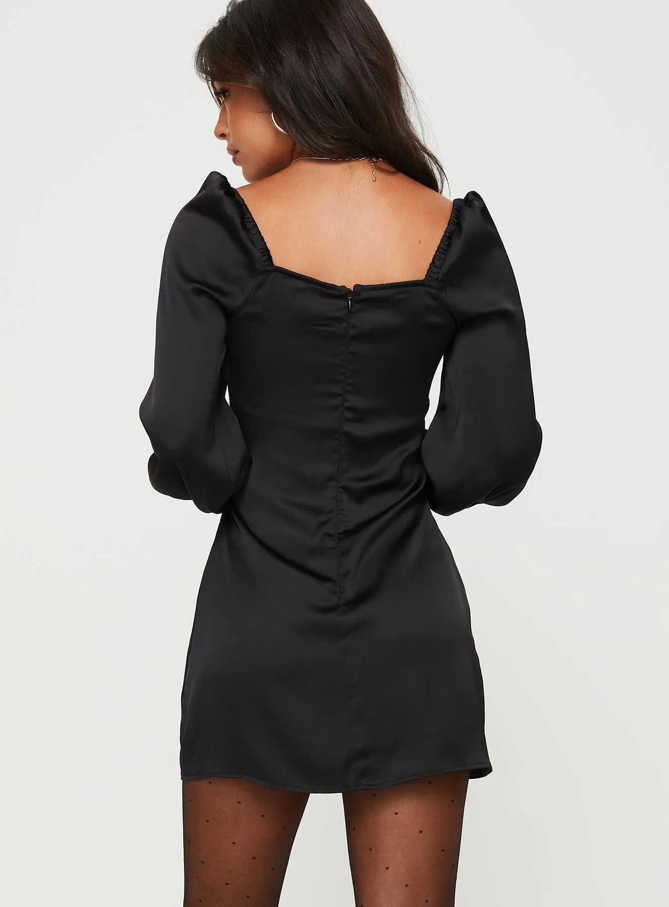 Cottee Satin Mini Dress Black sold by Princess Polly product image thumbnail 5