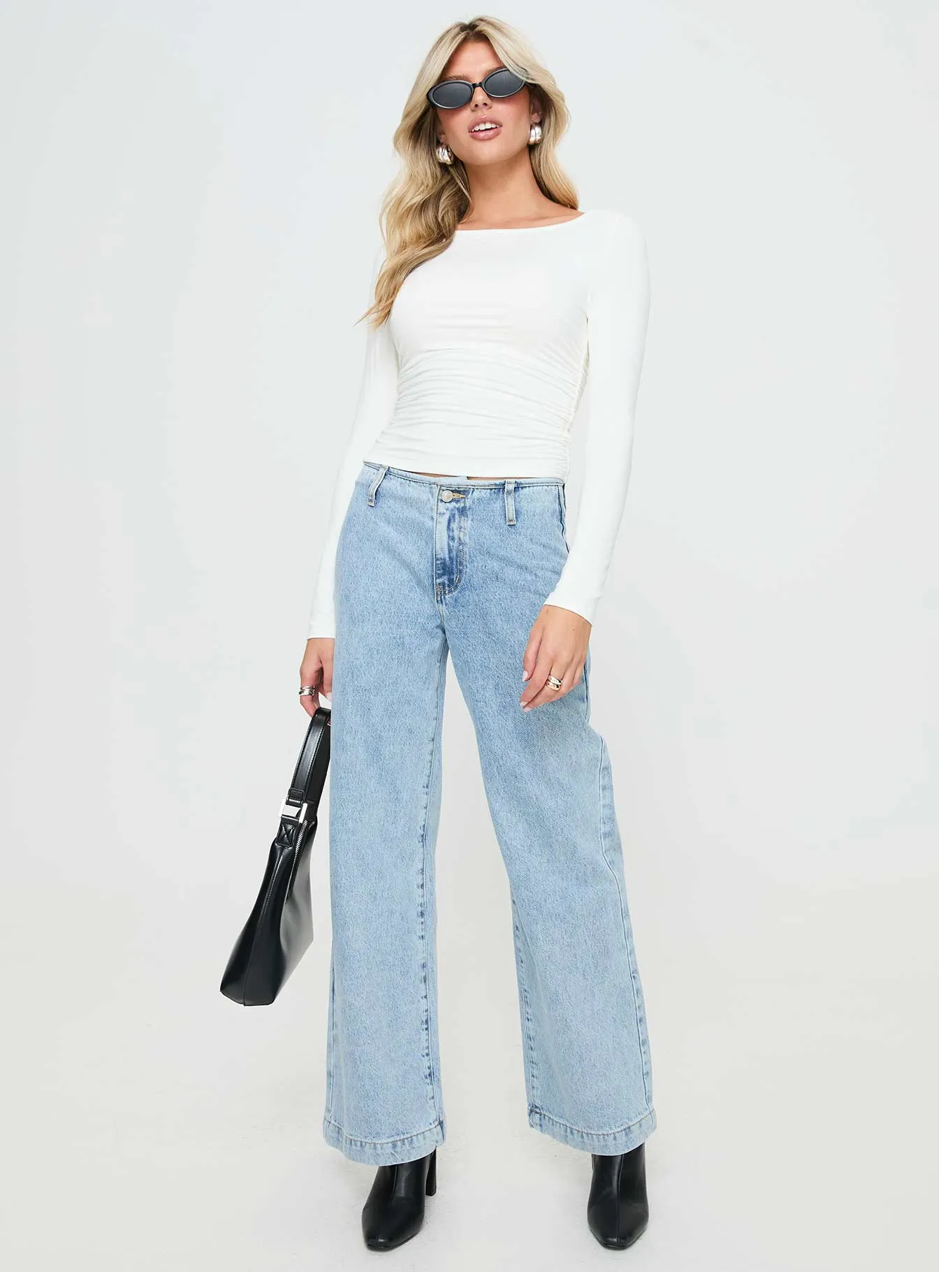 Jakob Long Sleeve Top White sold by Princess Polly product image thumbnail 3