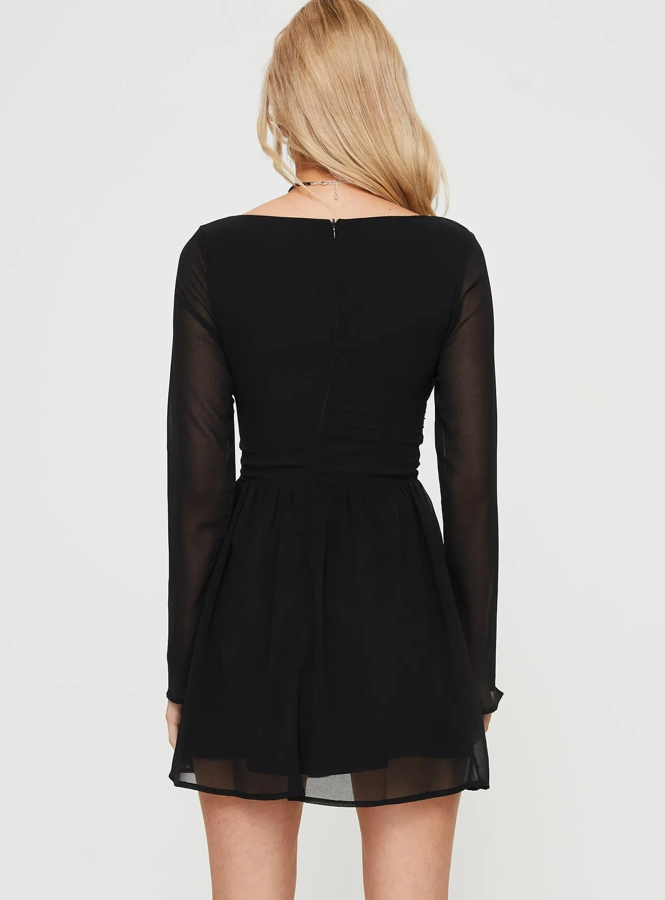 So Sweet Long Sleeve Mini Dress Black sold by Princess Polly product image thumbnail 4