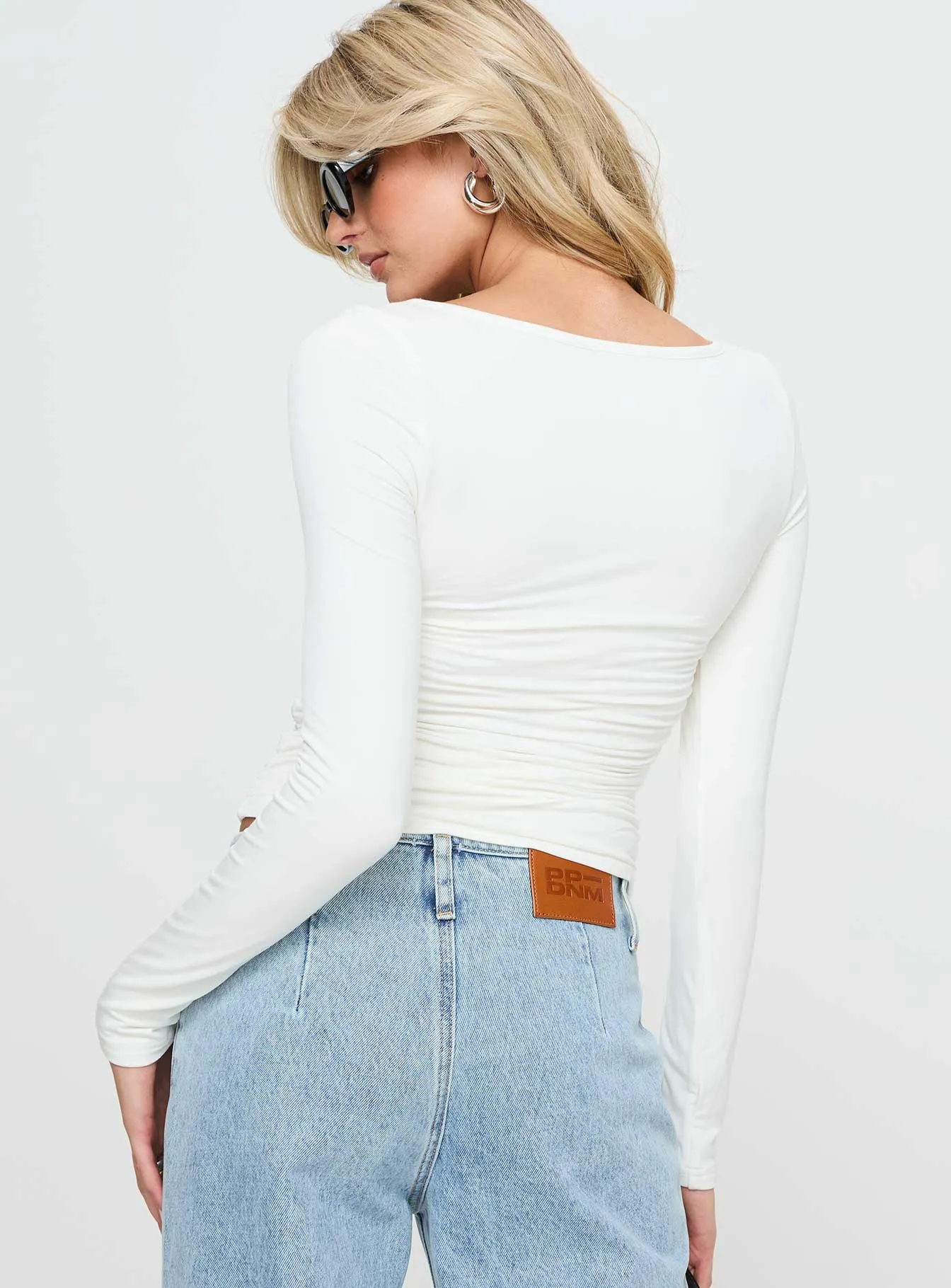 Jakob Long Sleeve Top White sold by Princess Polly product image thumbnail 5