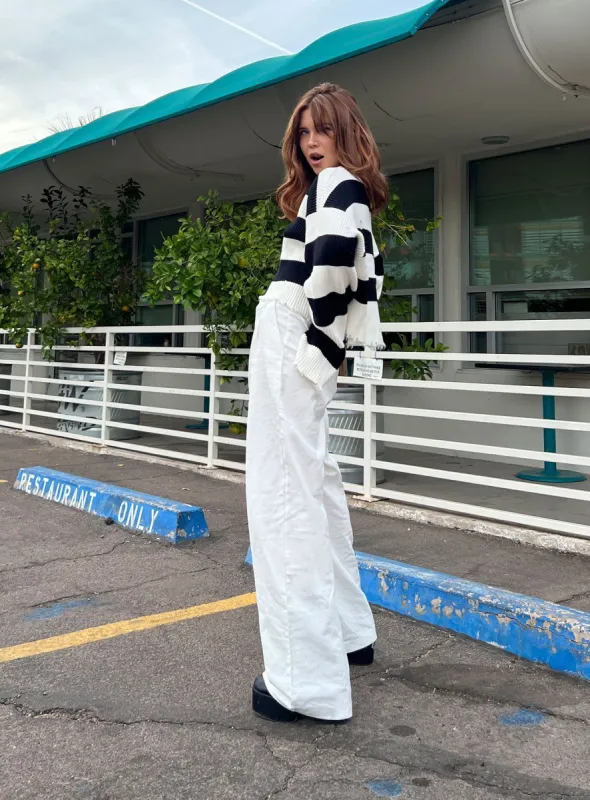 Ayla Linen Pants White Tall sold by Princess Polly