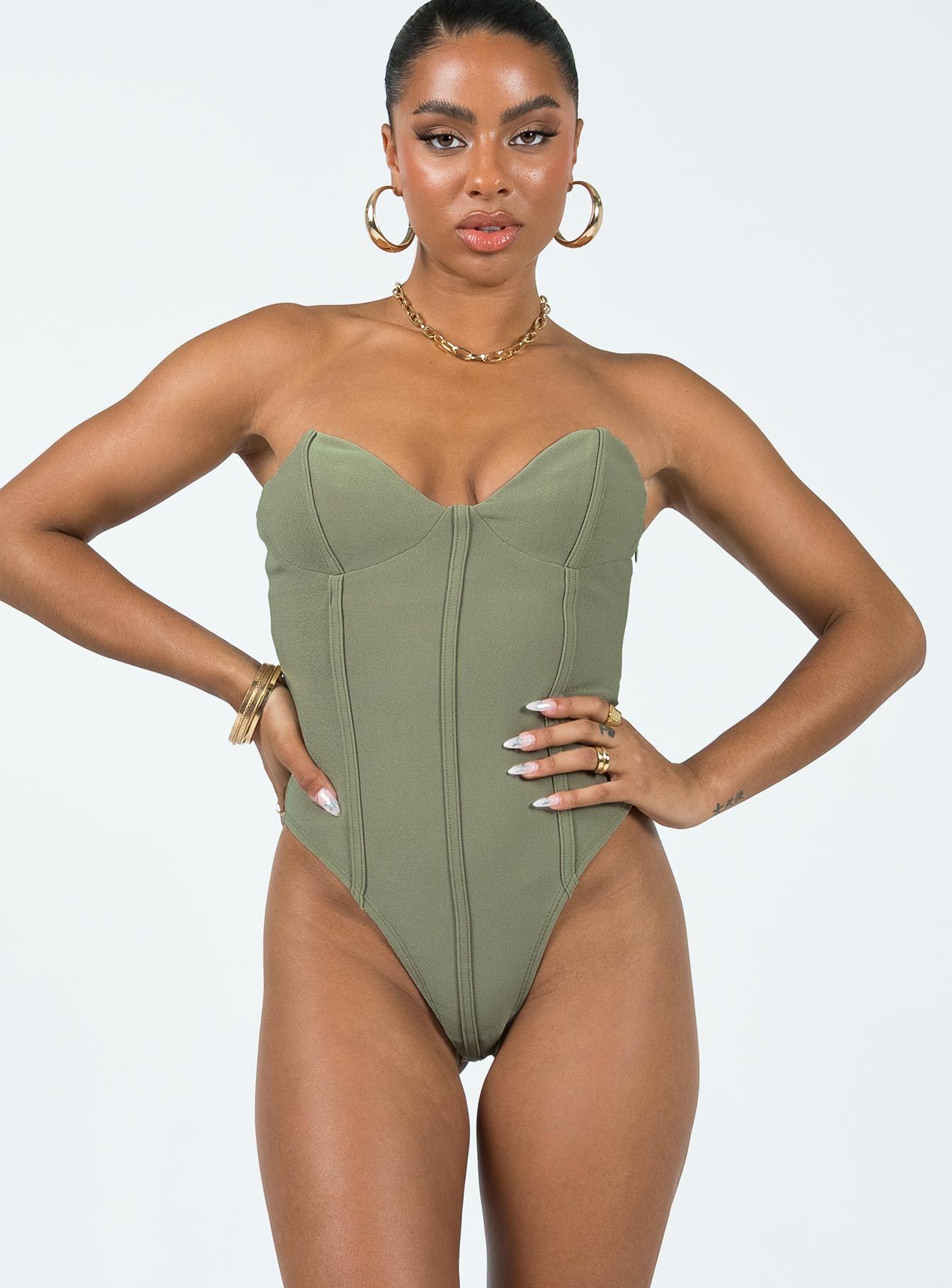 Marishka Bodysuit Khaki sold by Princess Polly product image thumbnail 3
