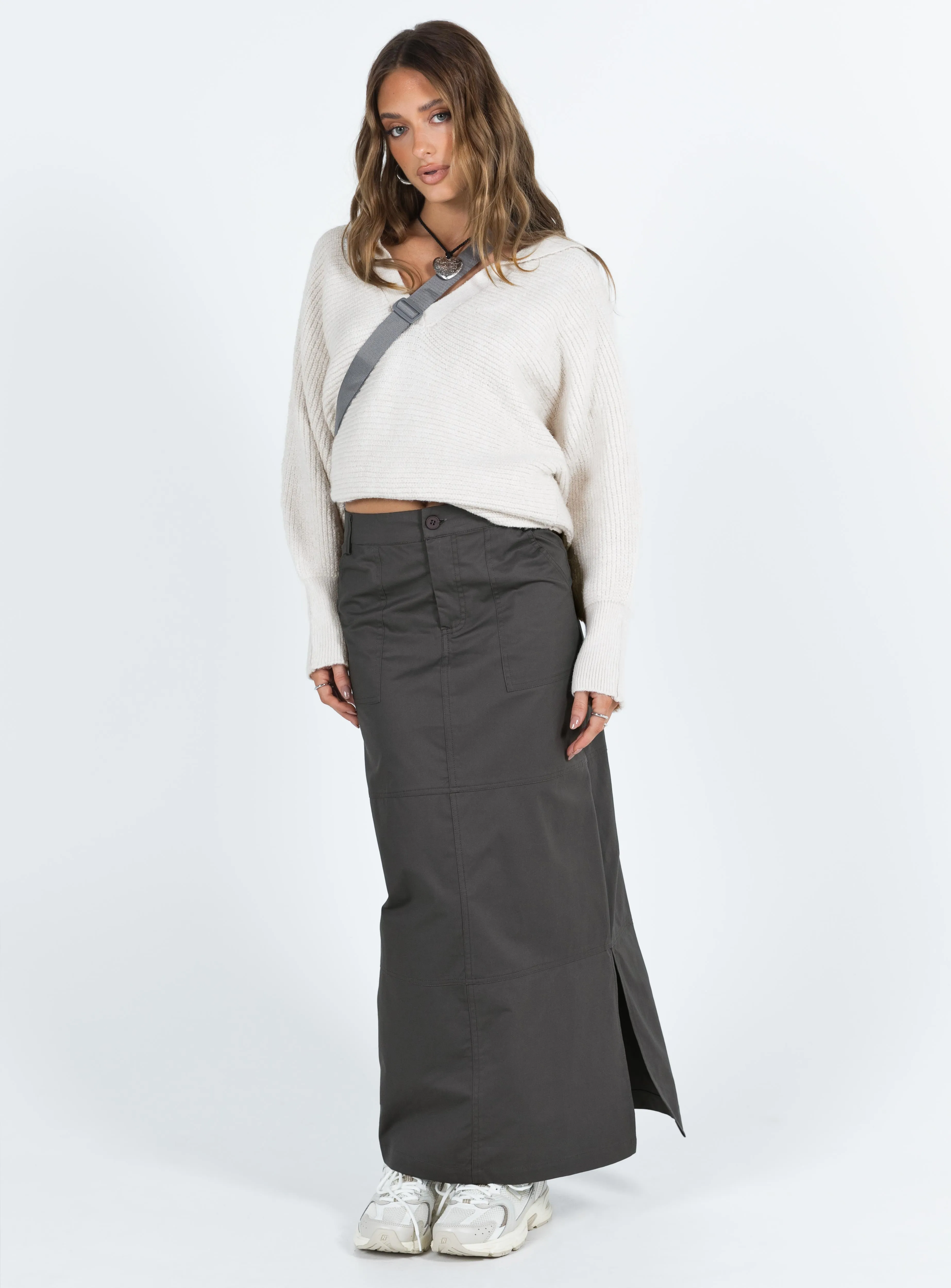 Devine Cargo Maxi Skirt Slate sold by Princess Polly product image thumbnail 2