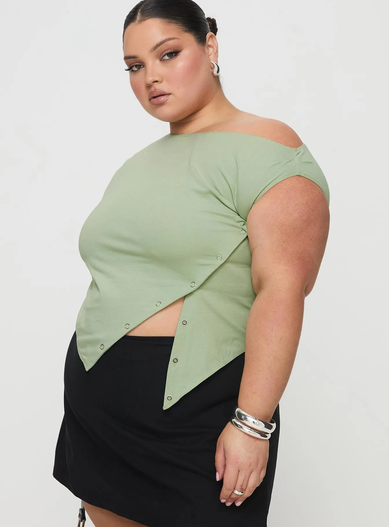 Karre Off The Shoulder Top Sage Curve sold by Princess Polly product image thumbnail 3
