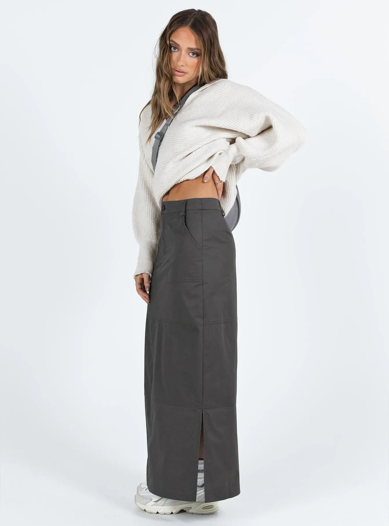 Devine Cargo Maxi Skirt Slate sold by Princess Polly product image thumbnail 4