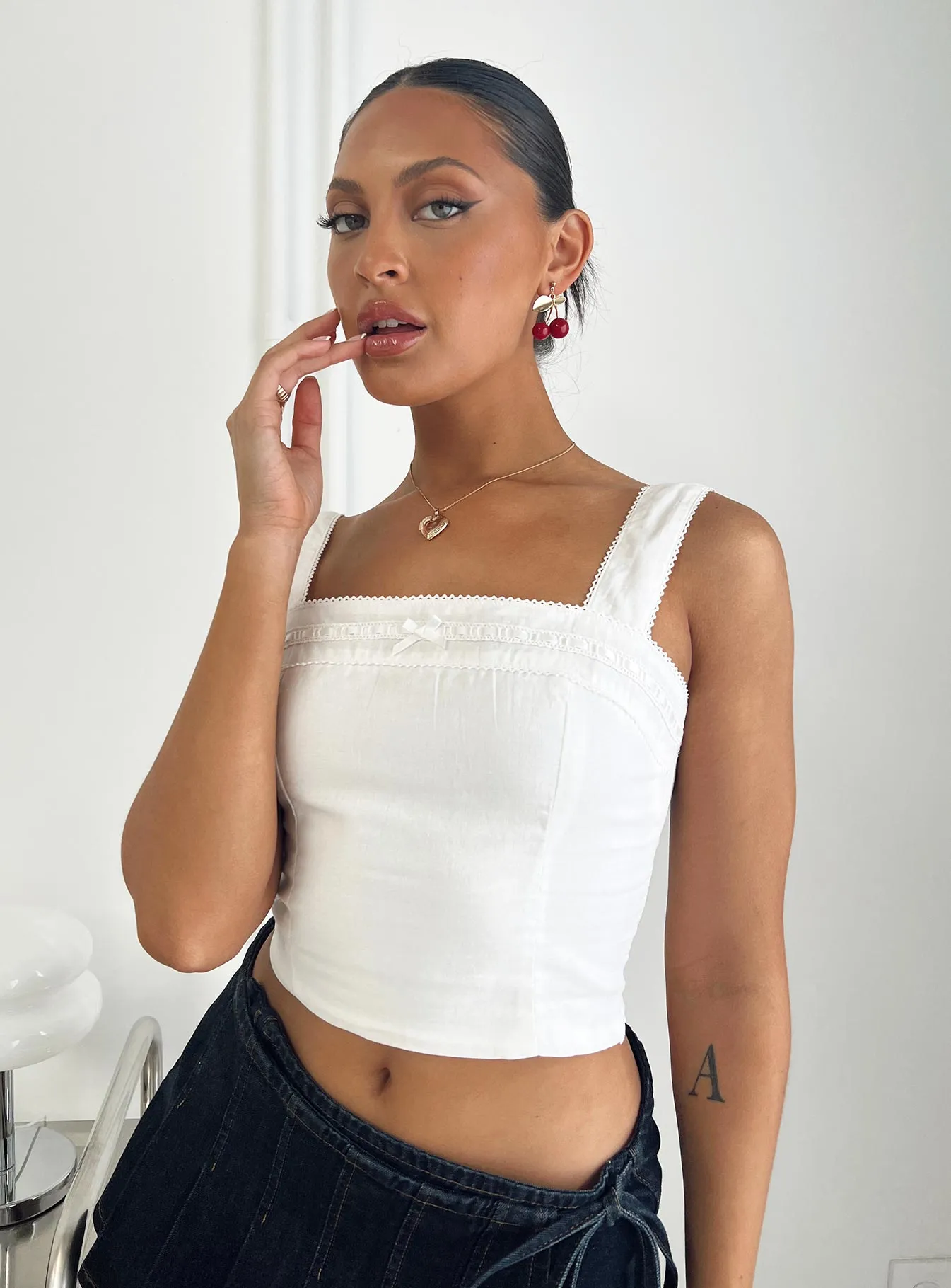 Weavery Top White sold by Princess Polly