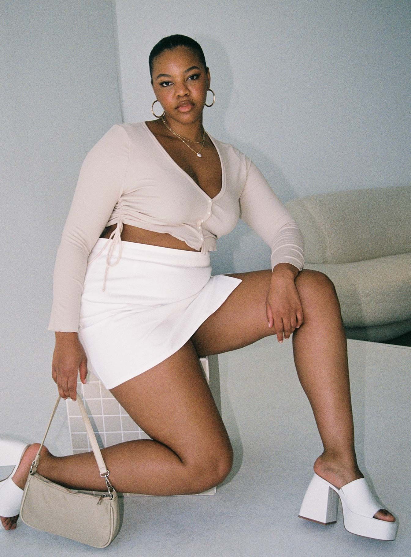 Madison Mini Skirt White Curve sold by Princess Polly product image thumbnail 2