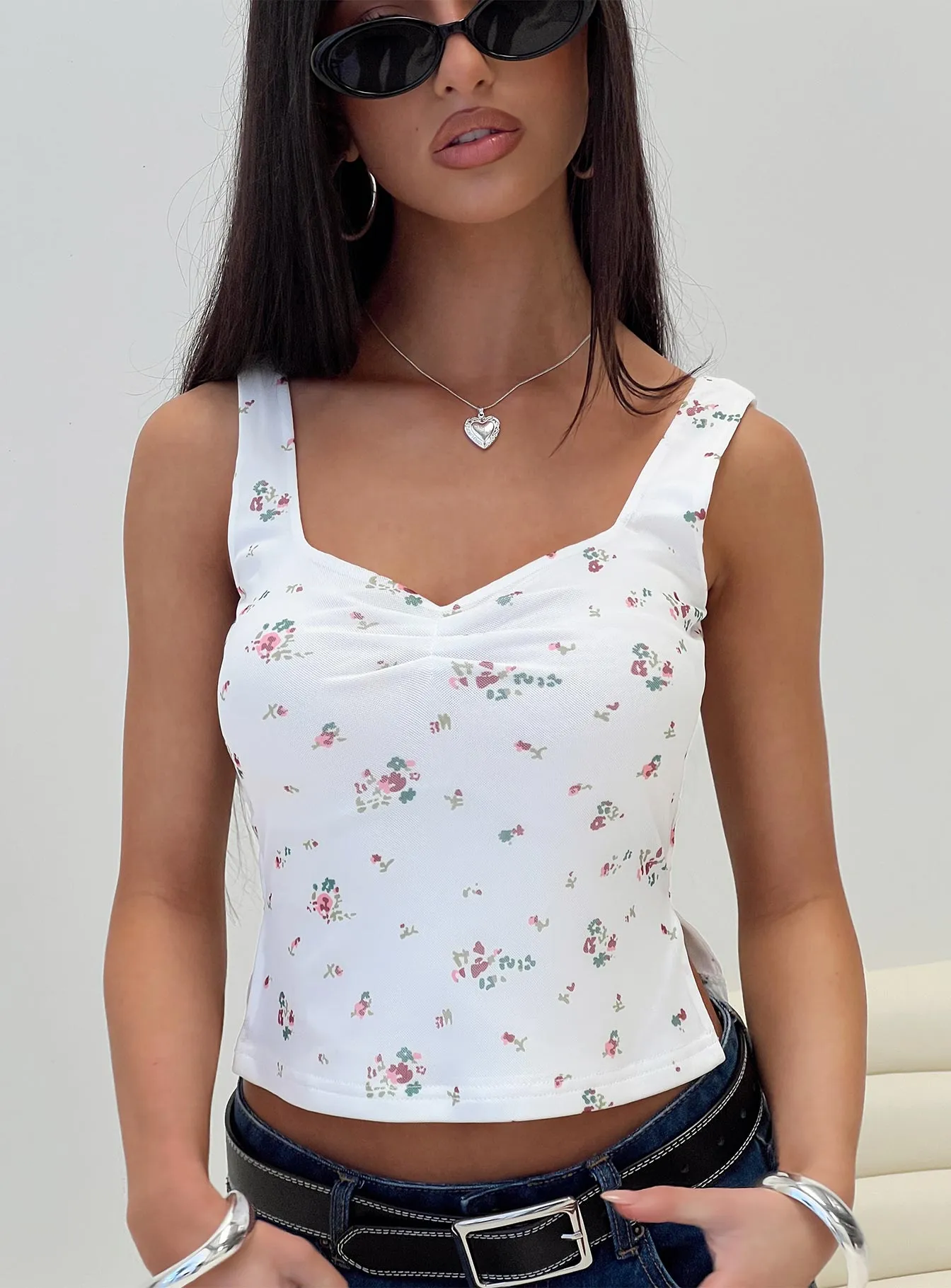 Rehna Top White Floral sold by Princess Polly