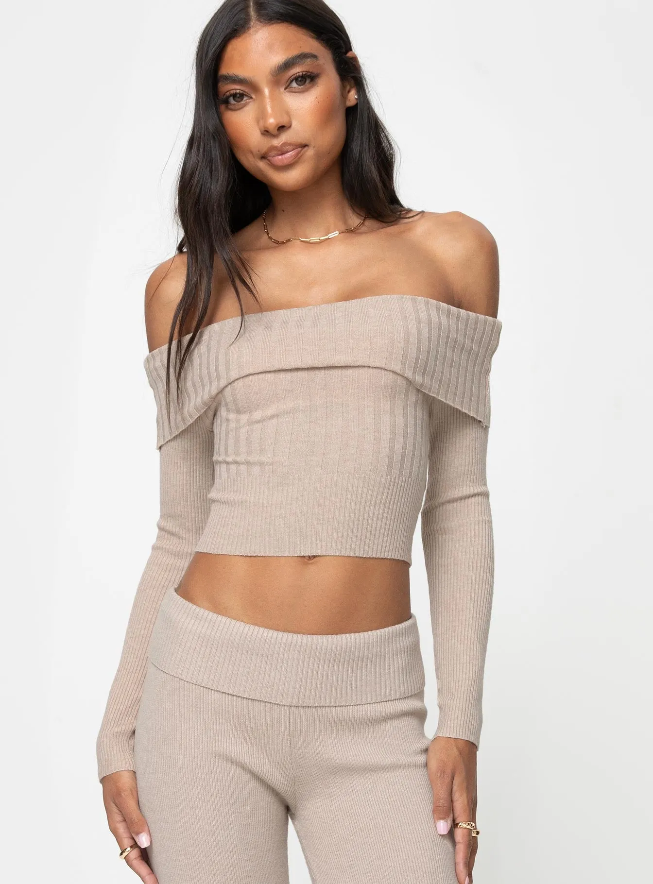 Tagula Off The Shoulder Top Beige sold by Princess Polly product image thumbnail 3