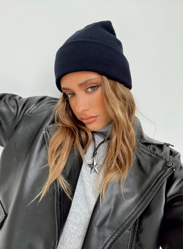 Change Is Good Beanie Navy sold by Princess Polly