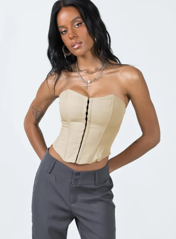 Archer Corset Top Bone sold by Princess Polly