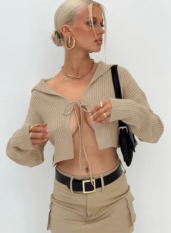 Sailer Knit Sweater Beige sold by Princess Polly