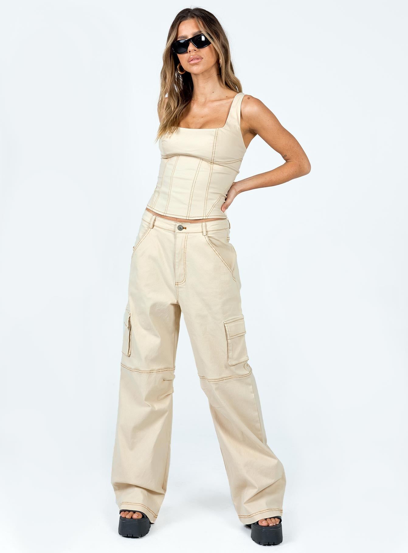 Dobson Pants Beige sold by Princess Polly product image thumbnail 3