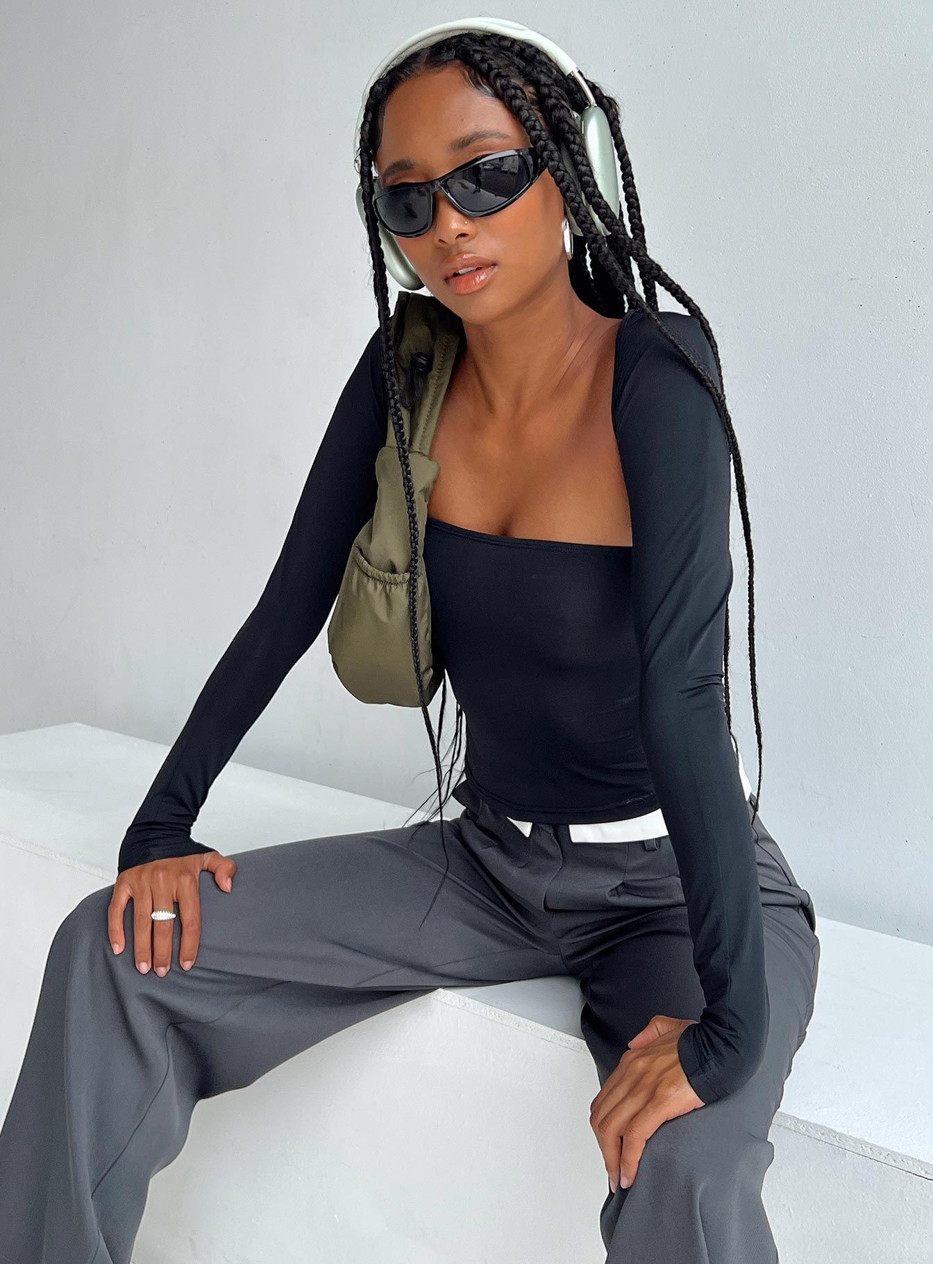 Moran Two Piece Bolero Top Black sold by Princess Polly