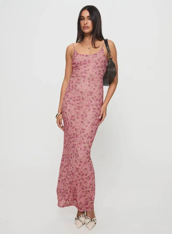Kastin Maxi Dress Pink Floral sold by Princess Polly