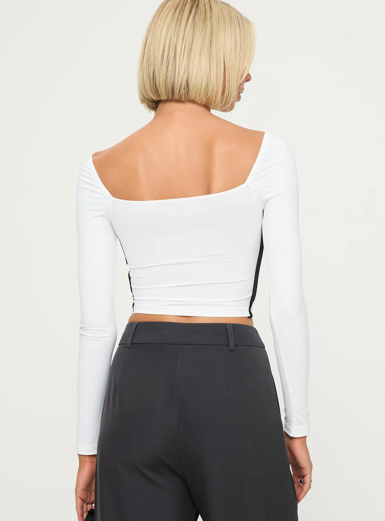Maidenwell Contrast Long Sleeve Top White sold by Princess Polly product image thumbnail 5